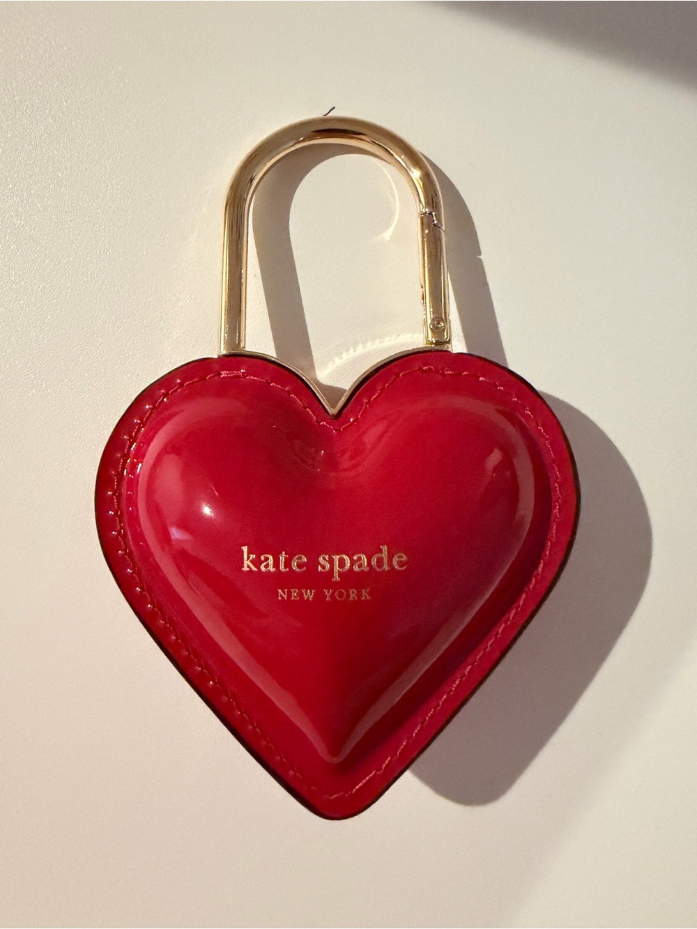 kate spade Red Heart Mini Bag Charm with Gold Hardware